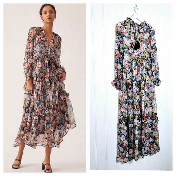 Anthropologie Dresses & Skirts - Anthropologie Maxi Dress Womens Sixe S The Marais Floral Printed Chiffon